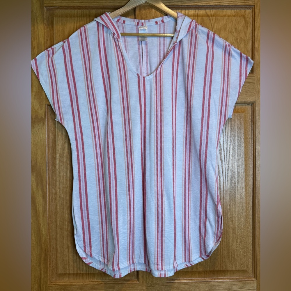 NWOT TIME & TRU Striped Hooded Swim Cover